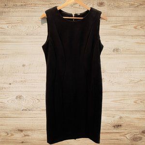 Calvin Klein Sheath Dress - Black Faux Suede - Size 12